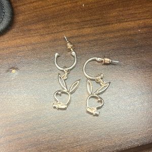 Playboy rose gold hoops
